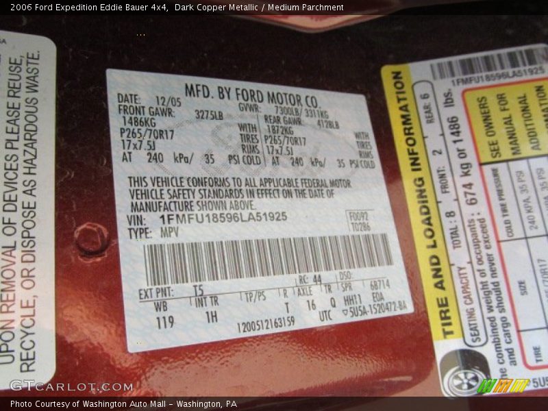 Dark Copper Metallic / Medium Parchment 2006 Ford Expedition Eddie Bauer 4x4