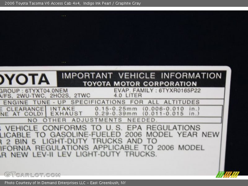Indigo Ink Pearl / Graphite Gray 2006 Toyota Tacoma V6 Access Cab 4x4
