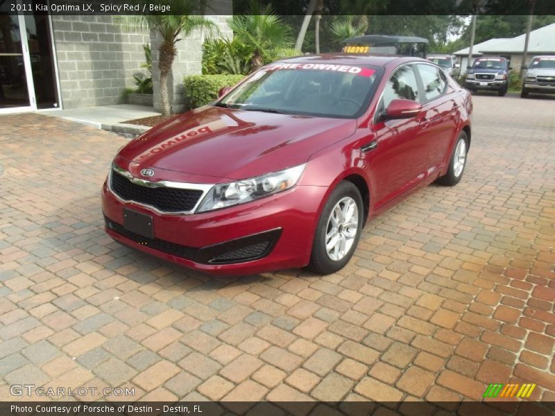 Spicy Red / Beige 2011 Kia Optima LX