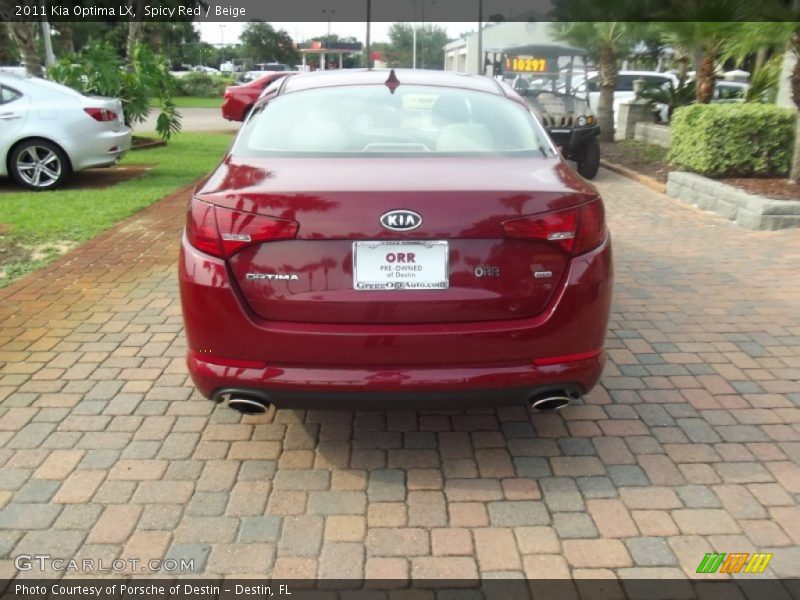 Spicy Red / Beige 2011 Kia Optima LX