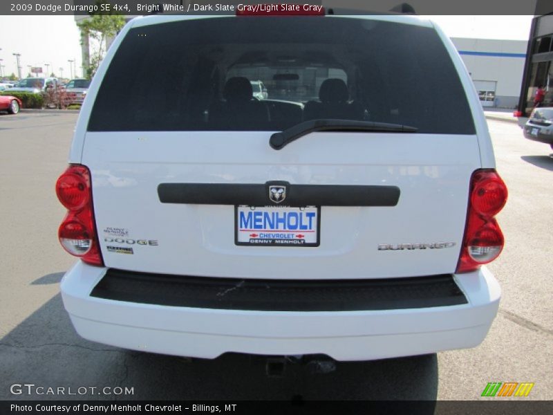 Bright White / Dark Slate Gray/Light Slate Gray 2009 Dodge Durango SE 4x4