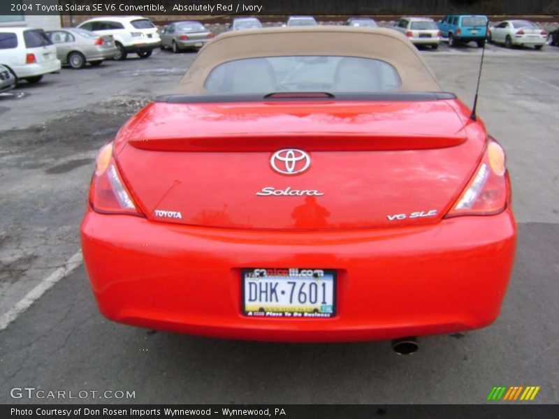 Absolutely Red / Ivory 2004 Toyota Solara SE V6 Convertible