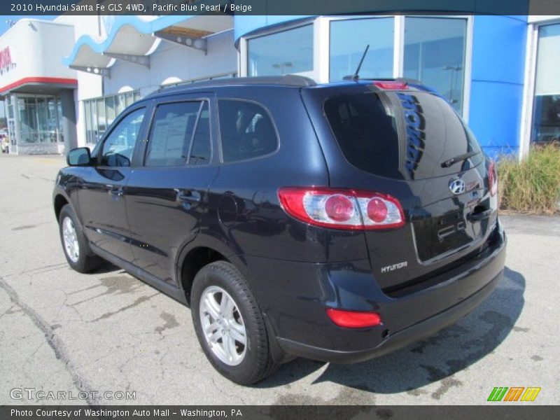 Pacific Blue Pearl / Beige 2010 Hyundai Santa Fe GLS 4WD