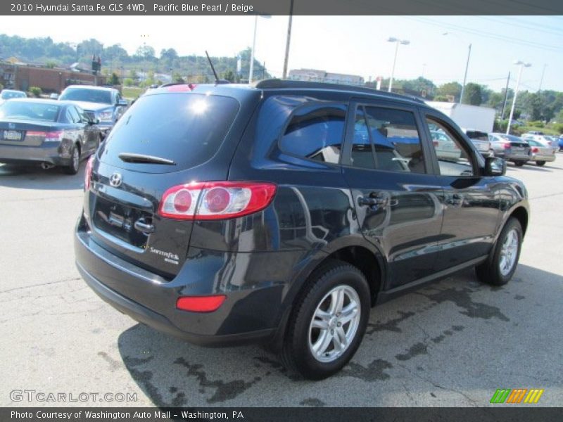 Pacific Blue Pearl / Beige 2010 Hyundai Santa Fe GLS 4WD