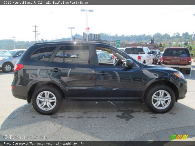 Pacific Blue Pearl / Beige 2010 Hyundai Santa Fe GLS 4WD