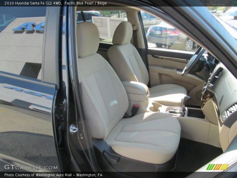 Pacific Blue Pearl / Beige 2010 Hyundai Santa Fe GLS 4WD