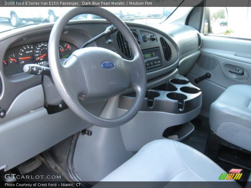 Dark Blue Pearl Metallic / Medium Flint 2008 Ford E Series Van E150 Passenger