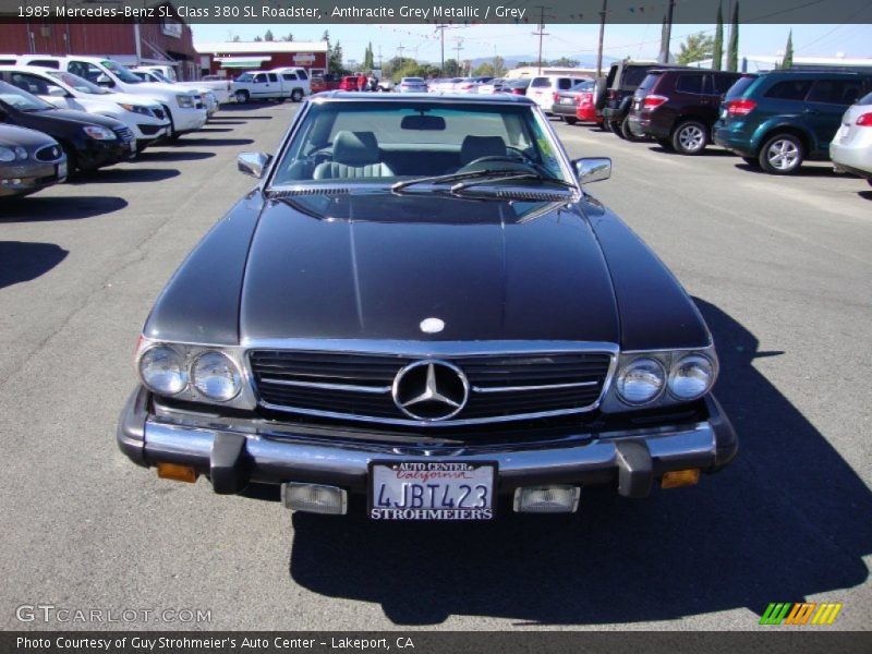 Anthracite Grey Metallic / Grey 1985 Mercedes-Benz SL Class 380 SL Roadster