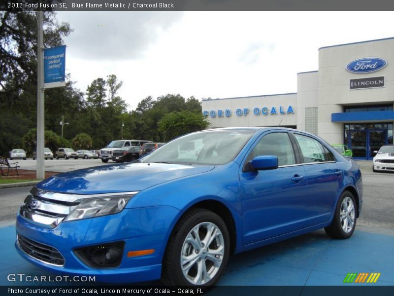 Blue Flame Metallic / Charcoal Black 2012 Ford Fusion SE