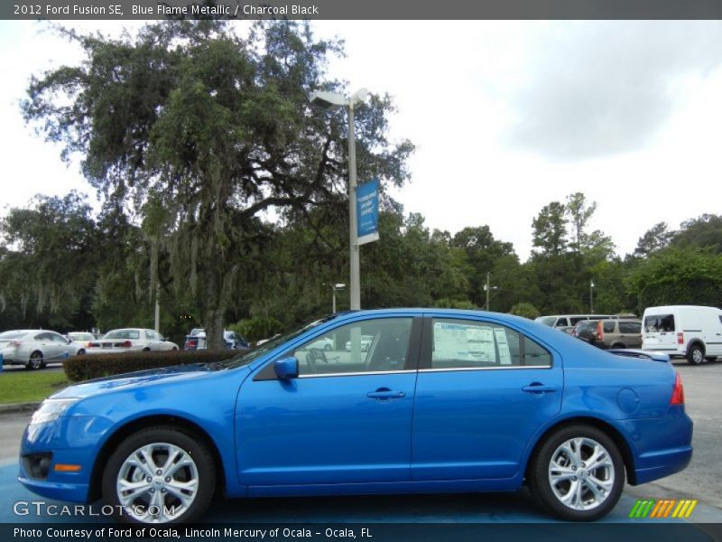 Blue Flame Metallic / Charcoal Black 2012 Ford Fusion SE