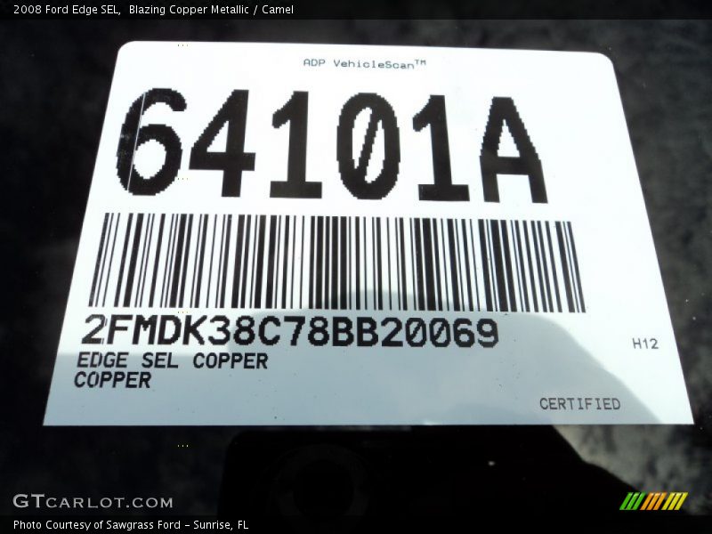 Blazing Copper Metallic / Camel 2008 Ford Edge SEL