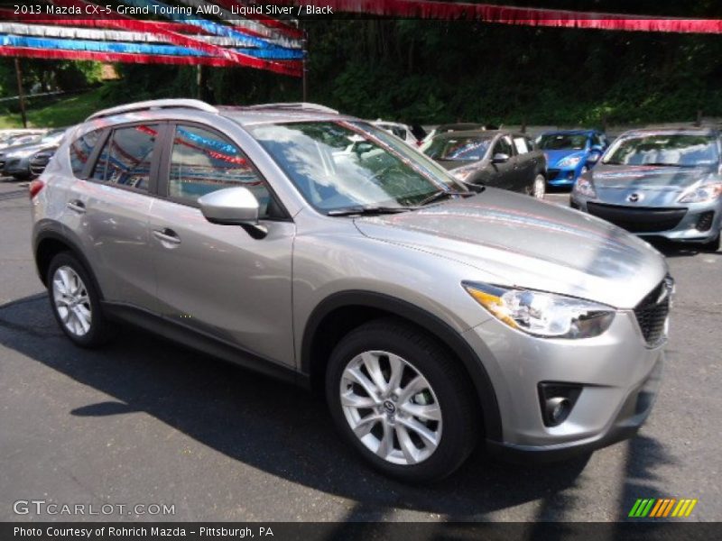 Liquid Silver / Black 2013 Mazda CX-5 Grand Touring AWD