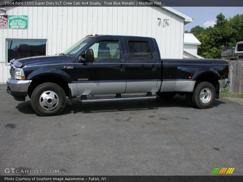 True Blue Metallic / Medium Flint 2004 Ford F350 Super Duty XLT Crew Cab 4x4 Dually