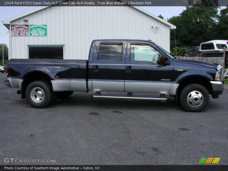 True Blue Metallic / Medium Flint 2004 Ford F350 Super Duty XLT Crew Cab 4x4 Dually