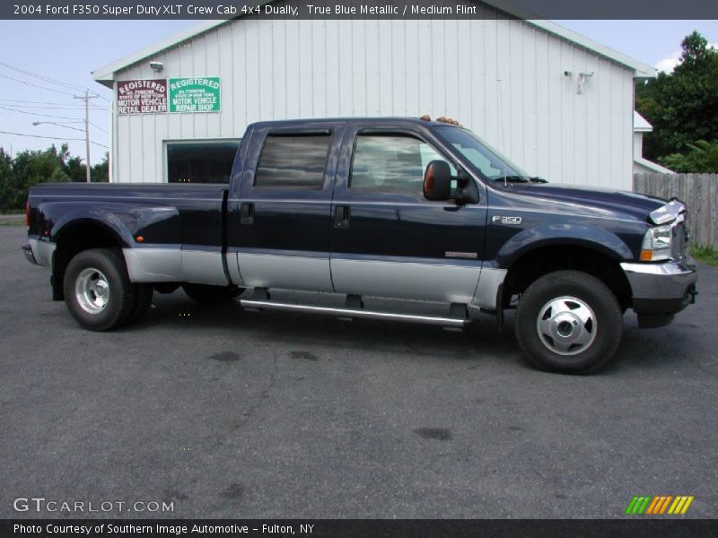 True Blue Metallic / Medium Flint 2004 Ford F350 Super Duty XLT Crew Cab 4x4 Dually