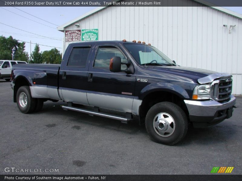True Blue Metallic / Medium Flint 2004 Ford F350 Super Duty XLT Crew Cab 4x4 Dually