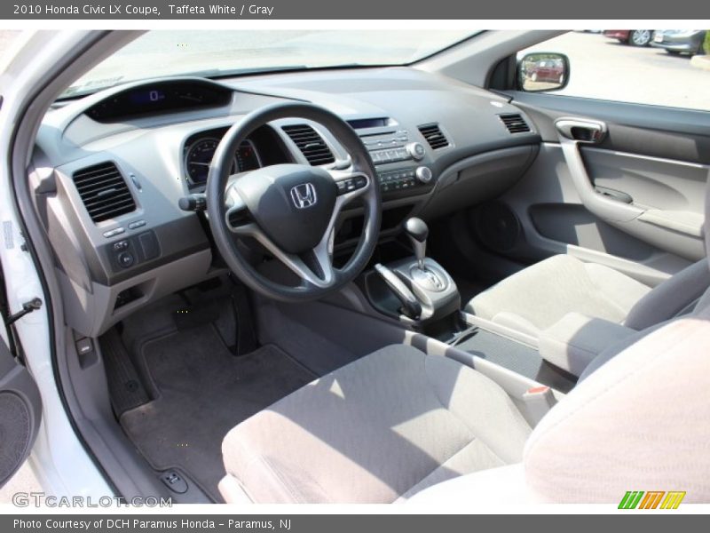Taffeta White / Gray 2010 Honda Civic LX Coupe