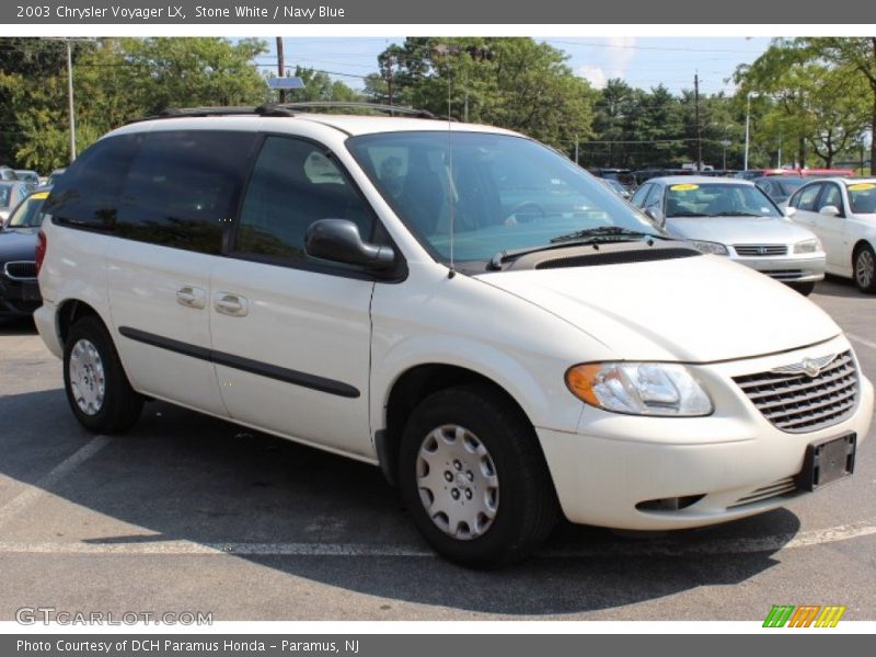 Stone White / Navy Blue 2003 Chrysler Voyager LX