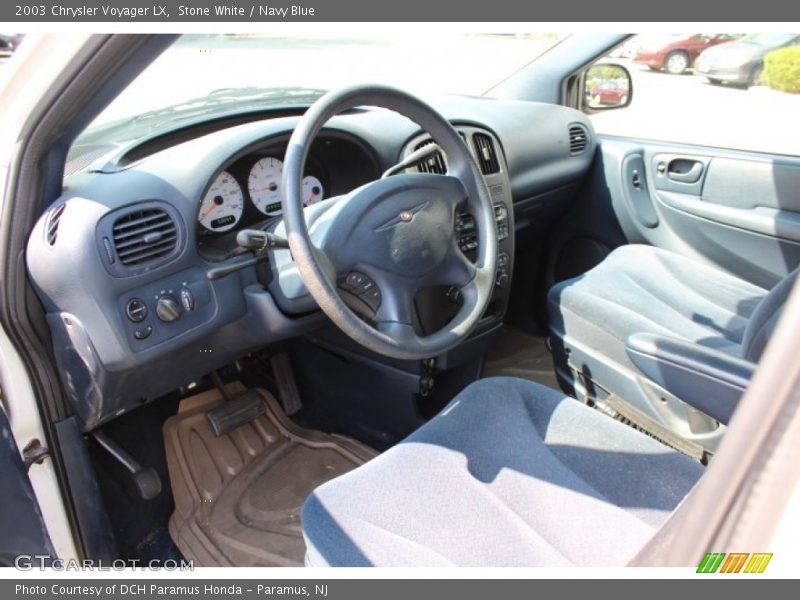 Stone White / Navy Blue 2003 Chrysler Voyager LX