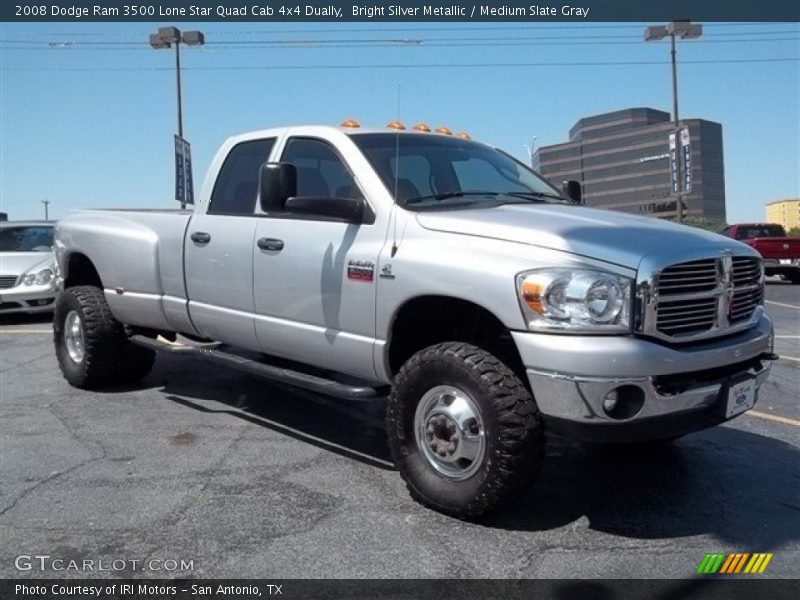 Bright Silver Metallic / Medium Slate Gray 2008 Dodge Ram 3500 Lone Star Quad Cab 4x4 Dually