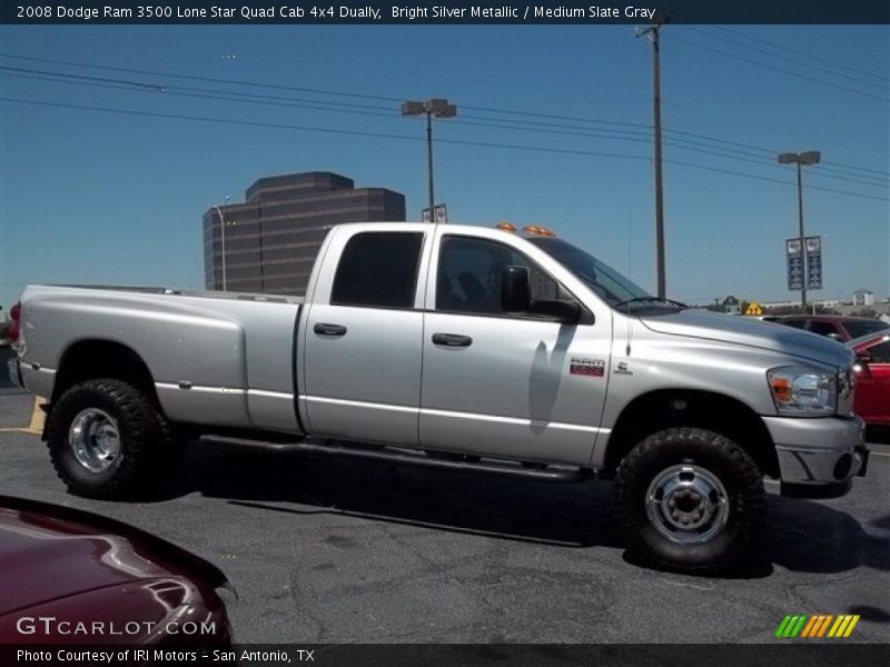 Bright Silver Metallic / Medium Slate Gray 2008 Dodge Ram 3500 Lone Star Quad Cab 4x4 Dually