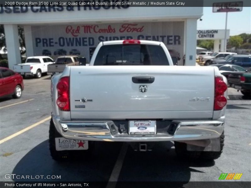 Bright Silver Metallic / Medium Slate Gray 2008 Dodge Ram 3500 Lone Star Quad Cab 4x4 Dually