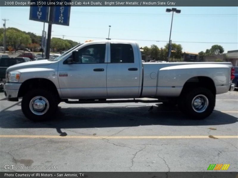 Bright Silver Metallic / Medium Slate Gray 2008 Dodge Ram 3500 Lone Star Quad Cab 4x4 Dually