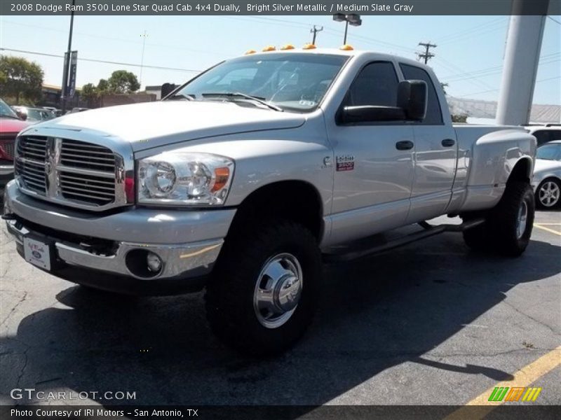 Bright Silver Metallic / Medium Slate Gray 2008 Dodge Ram 3500 Lone Star Quad Cab 4x4 Dually