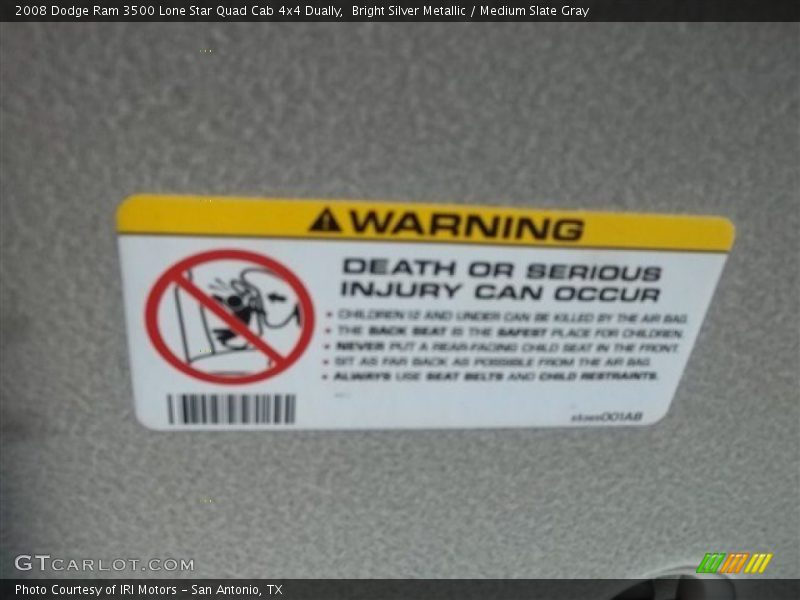 Bright Silver Metallic / Medium Slate Gray 2008 Dodge Ram 3500 Lone Star Quad Cab 4x4 Dually