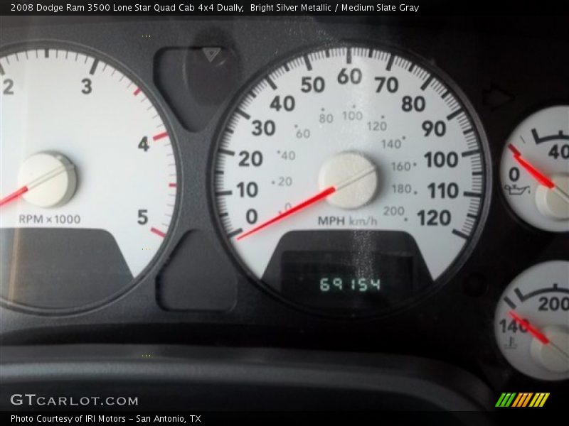 Bright Silver Metallic / Medium Slate Gray 2008 Dodge Ram 3500 Lone Star Quad Cab 4x4 Dually