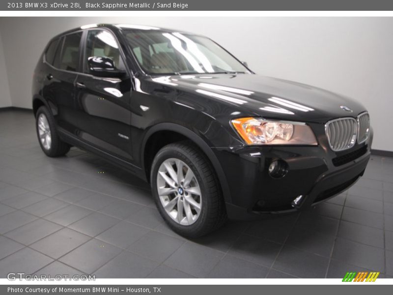 Black Sapphire Metallic / Sand Beige 2013 BMW X3 xDrive 28i