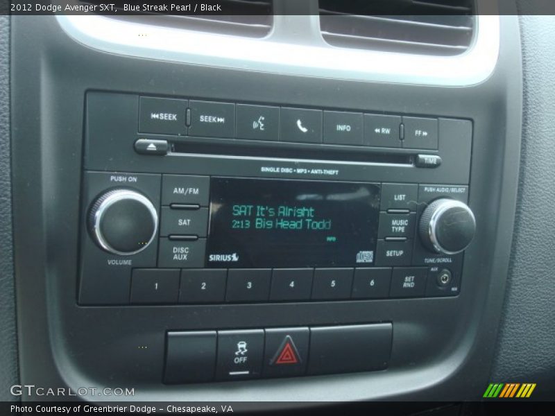 Blue Streak Pearl / Black 2012 Dodge Avenger SXT