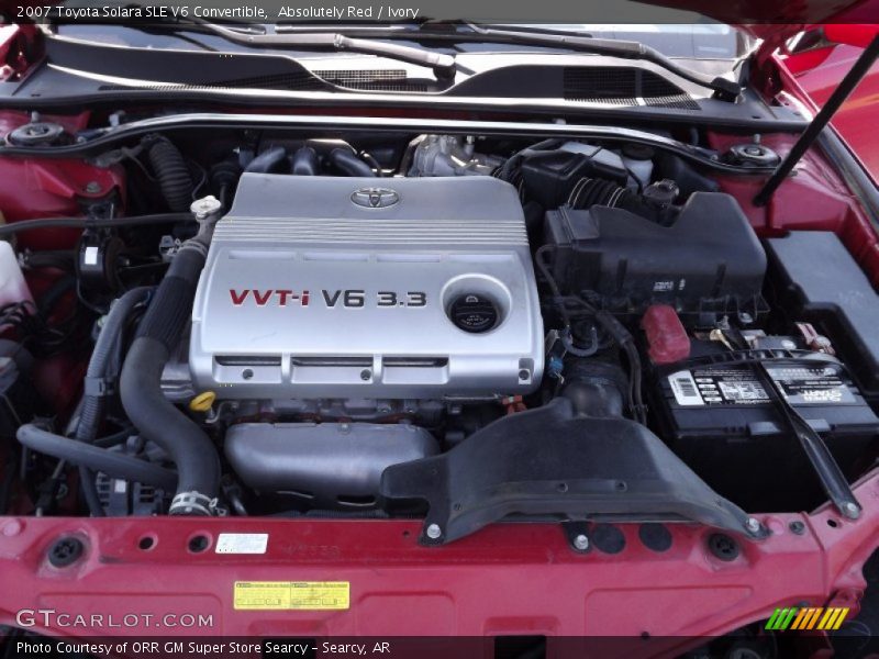 Absolutely Red / Ivory 2007 Toyota Solara SLE V6 Convertible