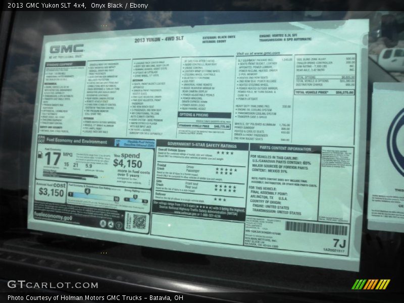 Onyx Black / Ebony 2013 GMC Yukon SLT 4x4
