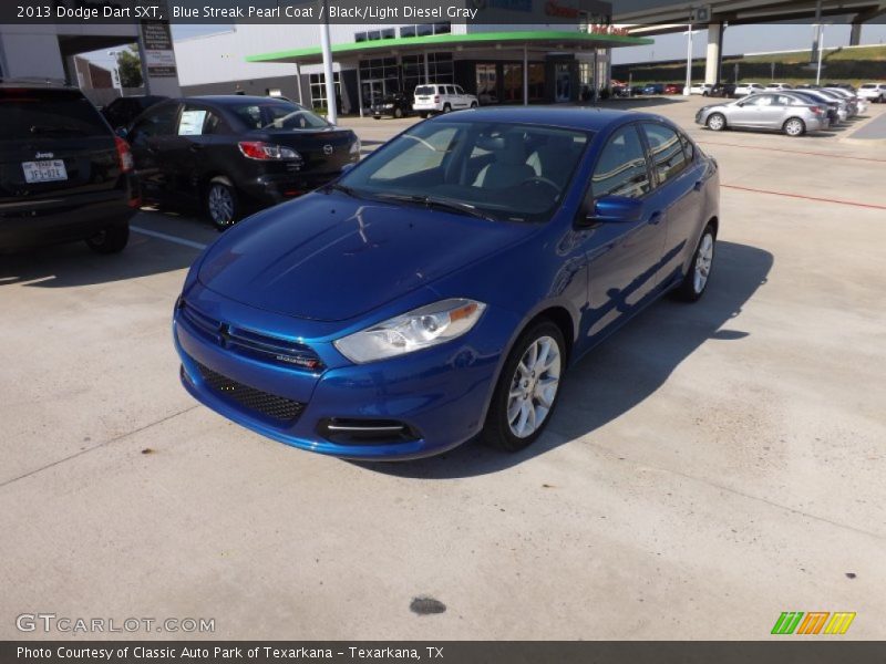 Blue Streak Pearl Coat / Black/Light Diesel Gray 2013 Dodge Dart SXT