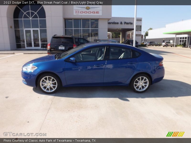 Blue Streak Pearl Coat / Black/Light Diesel Gray 2013 Dodge Dart SXT