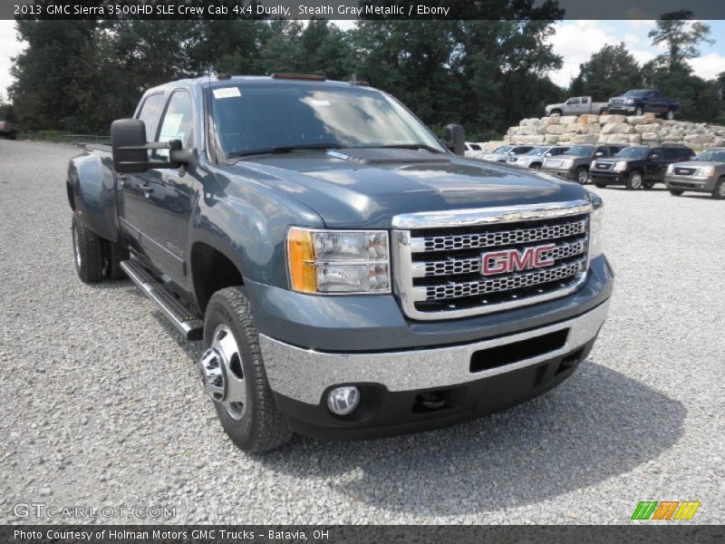 Stealth Gray Metallic / Ebony 2013 GMC Sierra 3500HD SLE Crew Cab 4x4 Dually