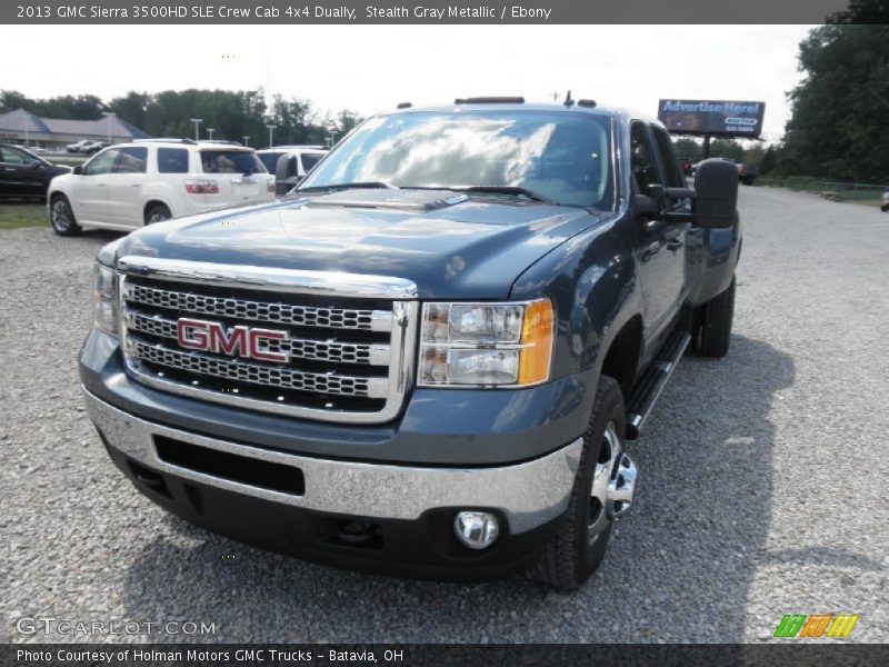 Stealth Gray Metallic / Ebony 2013 GMC Sierra 3500HD SLE Crew Cab 4x4 Dually