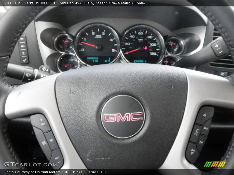 Stealth Gray Metallic / Ebony 2013 GMC Sierra 3500HD SLE Crew Cab 4x4 Dually