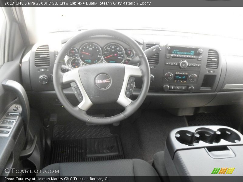 Stealth Gray Metallic / Ebony 2013 GMC Sierra 3500HD SLE Crew Cab 4x4 Dually