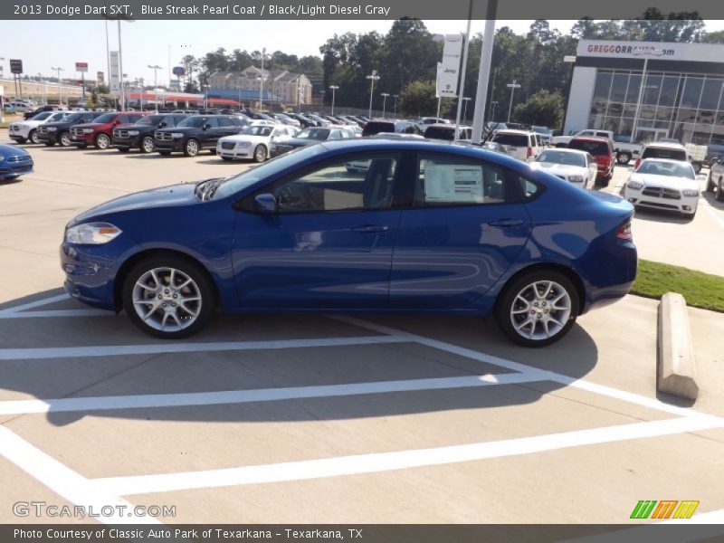 Blue Streak Pearl Coat / Black/Light Diesel Gray 2013 Dodge Dart SXT