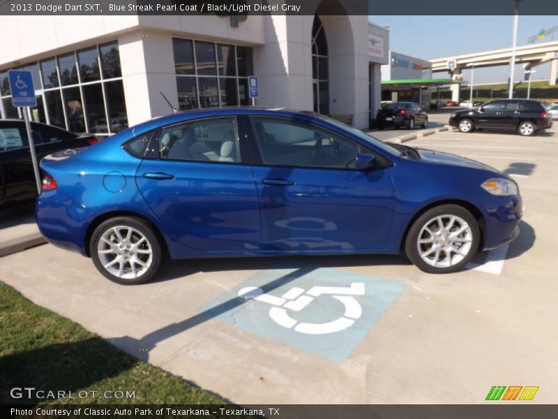 Blue Streak Pearl Coat / Black/Light Diesel Gray 2013 Dodge Dart SXT