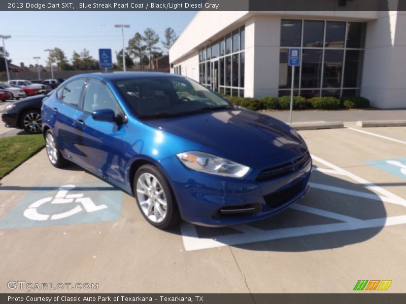 Blue Streak Pearl Coat / Black/Light Diesel Gray 2013 Dodge Dart SXT