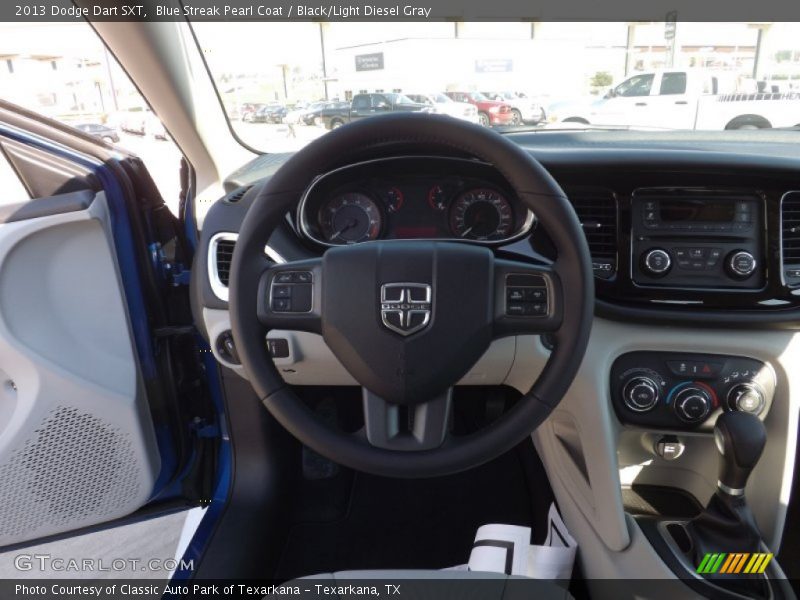 Blue Streak Pearl Coat / Black/Light Diesel Gray 2013 Dodge Dart SXT