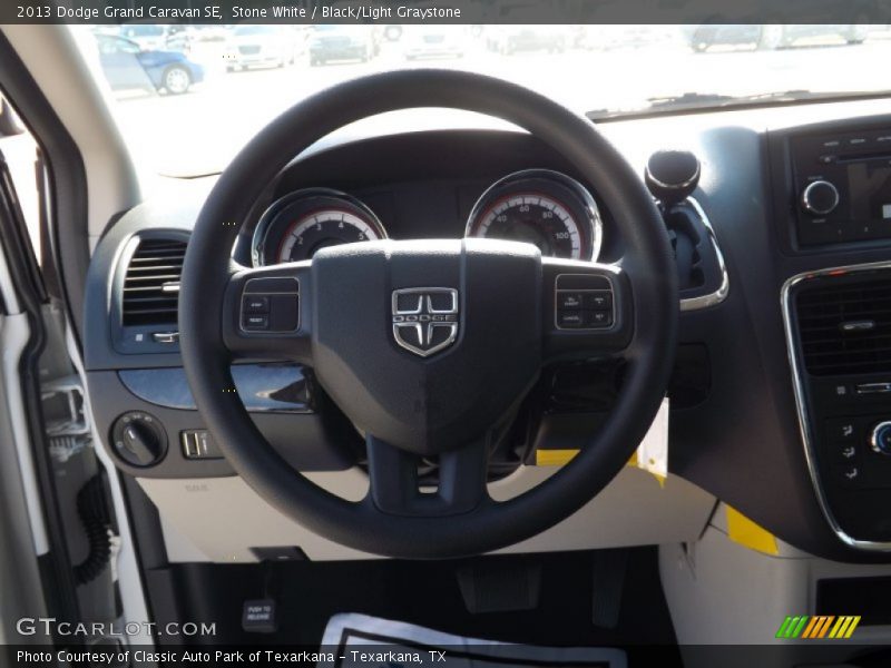 Stone White / Black/Light Graystone 2013 Dodge Grand Caravan SE