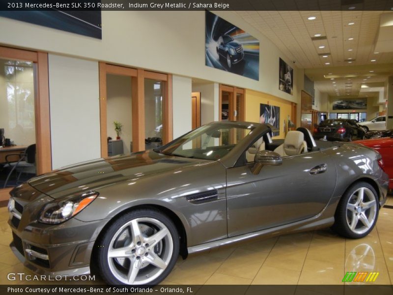 Indium Grey Metallic / Sahara Beige 2013 Mercedes-Benz SLK 350 Roadster