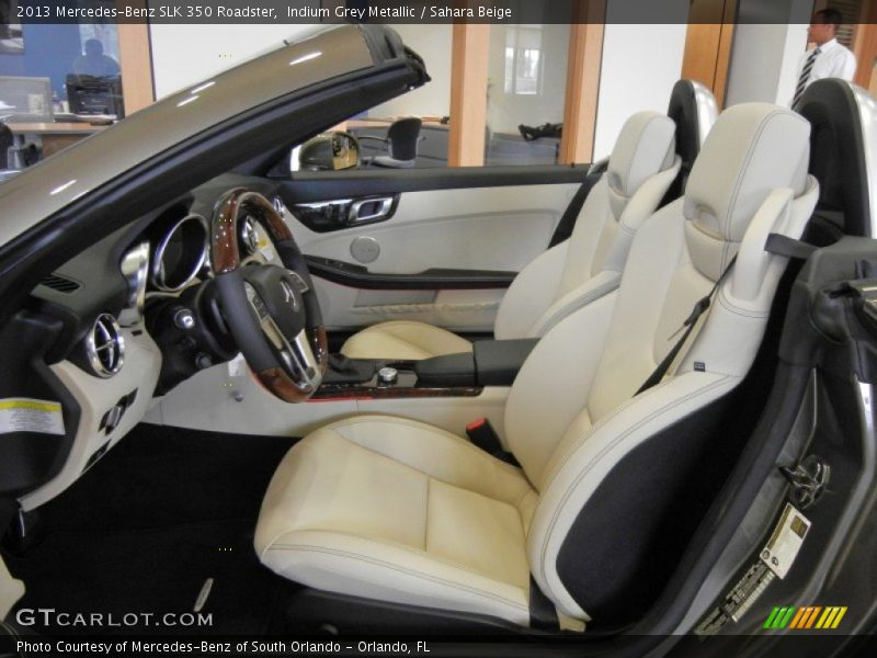 Indium Grey Metallic / Sahara Beige 2013 Mercedes-Benz SLK 350 Roadster