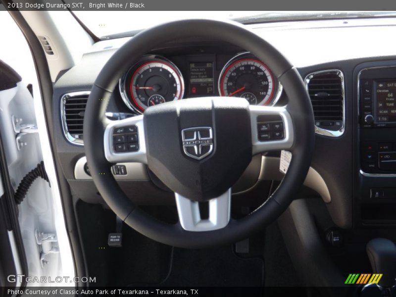 Bright White / Black 2013 Dodge Durango SXT
