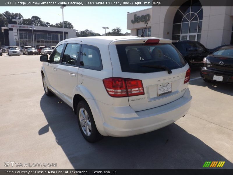 Pearl White Tri Coat / Black/Light Frost Beige 2013 Dodge Journey American Value Package
