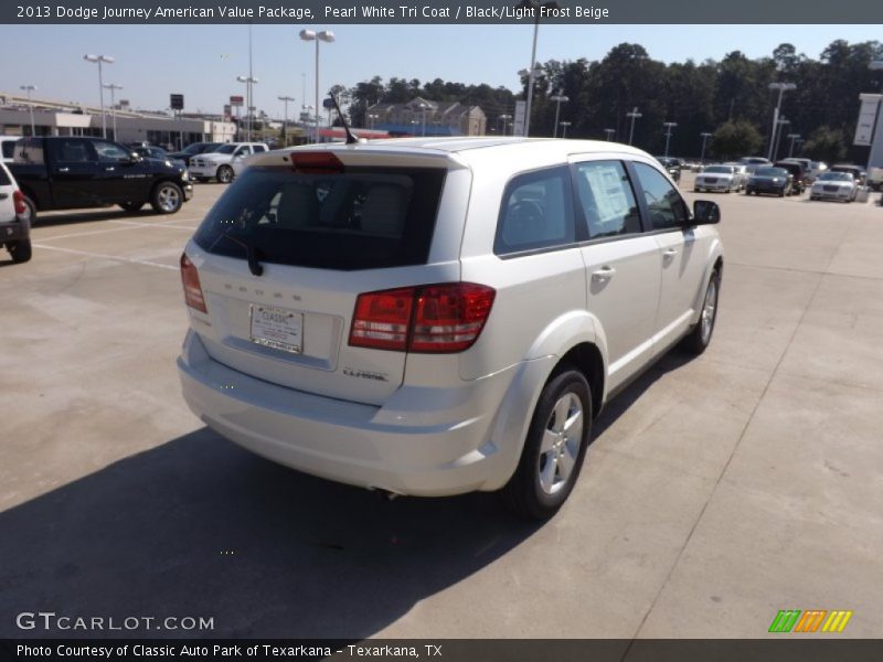 Pearl White Tri Coat / Black/Light Frost Beige 2013 Dodge Journey American Value Package
